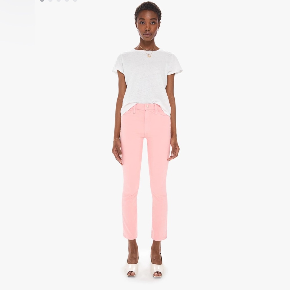 Mother Mid Rise Dazzler Ankle in Play Date Quartz Pink Stretch Jeans 26